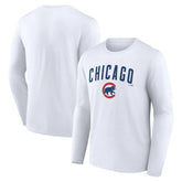 Chicago Cubs Team Lockup Long Sleeve T-Shirt White