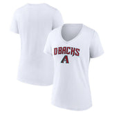 Arizona Diamondbacks Women's Team Lockup V-Neck T-Shirt White