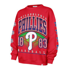 Philadelphia Phillies Women's Trendy Team Go Big Oversized Sweatshirt Red