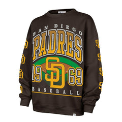 San Diego Padres Women's Trendy Team Go Big Oversized Sweatshirt Brown