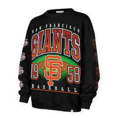 San Francisco Giants Women's Trendy Team Go Big Oversized Sweatshirt Black