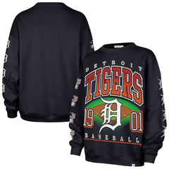 Detroit Tigers Women's Trendy Team Go Big Oversized Sweatshirt Navy