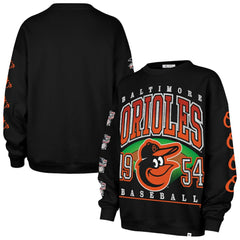 Baltimore Orioles Women's Trendy Team Go Big Oversized Sweatshirt Black