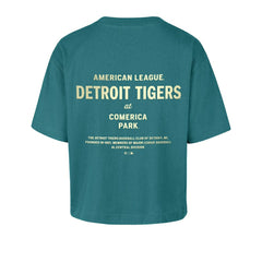 Detroit Tigers Women's Contemporary Basics Leon City T-Shirt Teal