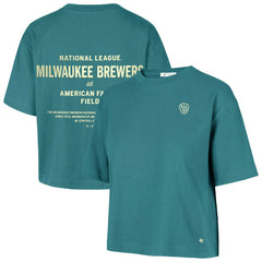 Milwaukee Brewers Women's Contemporary Basics Leon City T-Shirt Teal