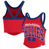 Philadelphia Phillies Women's Trendy Team Rally Sporty Cropped Racerback Tank Top Red