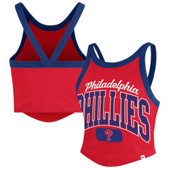 Philadelphia Phillies Women's Trendy Team Rally Sporty Cropped Racerback Tank Top Red