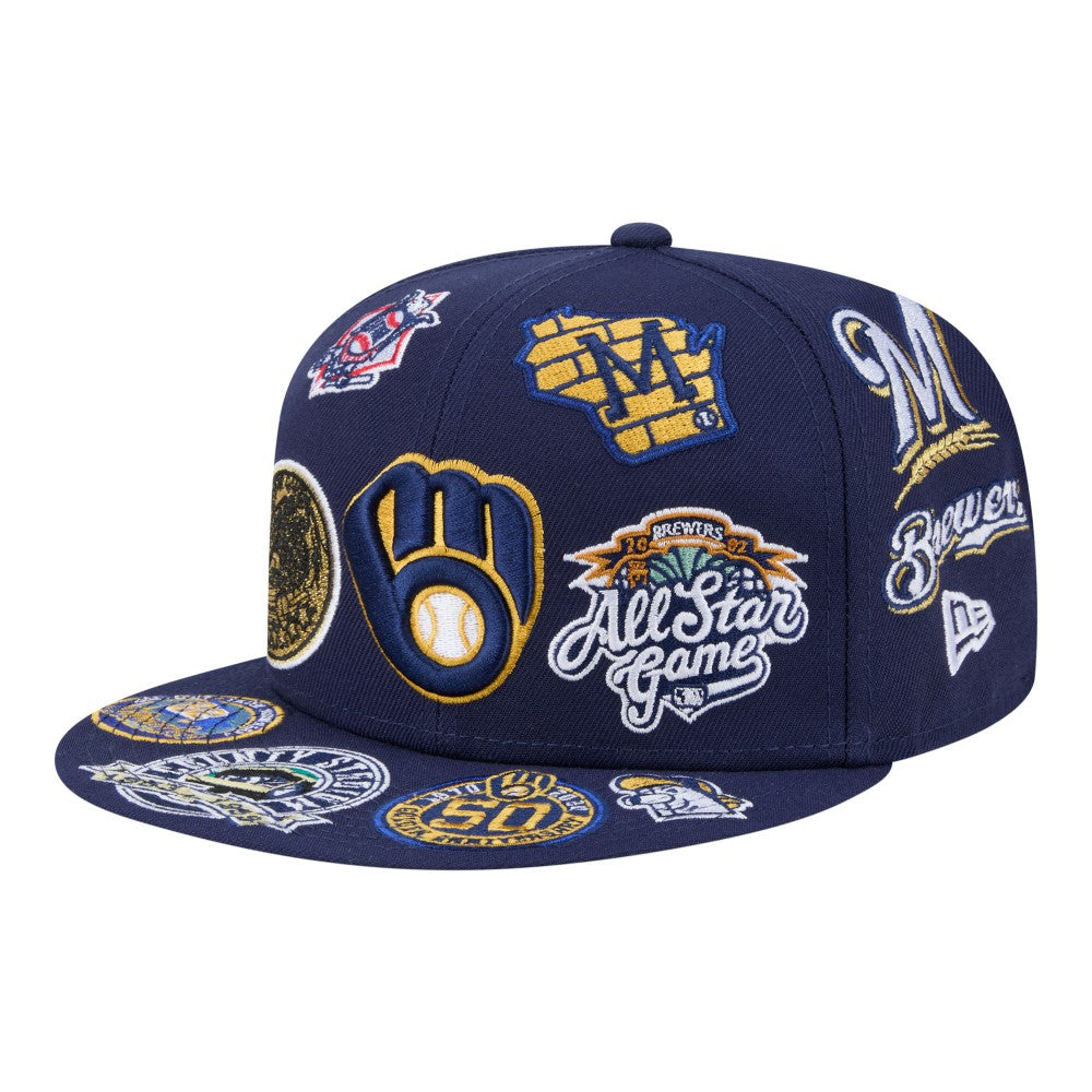 Milwaukee Brewers All Over 59FIFTY Fitted Hat Navy