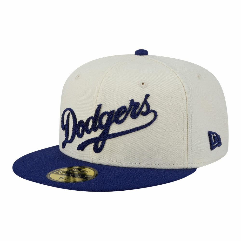 Los Angeles Dodgers Two-Tone Stitch 59FIFTY Fitted Hat Cream