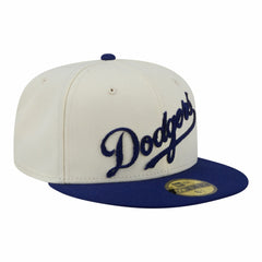 Los Angeles Dodgers Two-Tone Stitch 59FIFTY Fitted Hat Cream