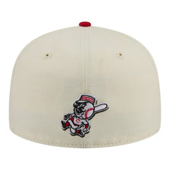 Cincinnati Reds Two-Tone Stitch 59FIFTY Fitted Hat Cream