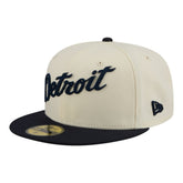 Detroit Tigers Two-Tone Stitch 59FIFTY Fitted Hat Cream