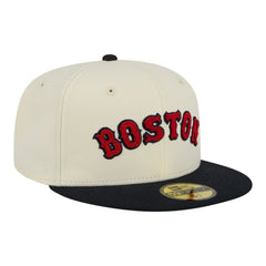 Boston Red Sox Two-Tone Stitch 59FIFTY Fitted Hat Cream