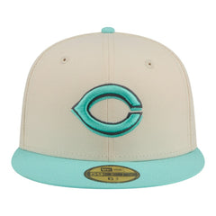 Cincinnati Reds Two-Tone Color Pack 59FIFTY Fitted Hat Light Beige/Turquoise
