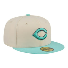 Cincinnati Reds Two-Tone Color Pack 59FIFTY Fitted Hat Light Beige/Turquoise