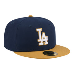 Los Angeles Dodgers Two-Tone Color Pack 59FIFTY Fitted Hat Navy/Khaki