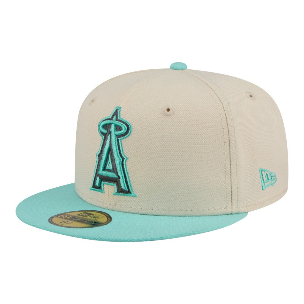Los Angeles Angels Two-Tone Color Pack 59FIFTY Fitted Hat Light Beige/Turquoise