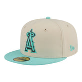 Los Angeles Angels Two-Tone Color Pack 59FIFTY Fitted Hat Light Beige/Turquoise