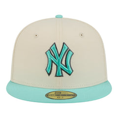 New York Yankees Two-Tone Color Pack 59FIFTY Fitted Hat Light Beige/Turquoise