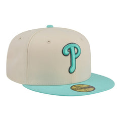 Philadelphia Phillies Two-Tone Color Pack 59FIFTY Fitted Hat Light Beige/Turquoise
