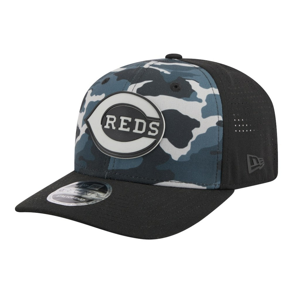 Cincinnati Reds Tonal Camo 9SEVENTY Stretch-Snap Hat Black