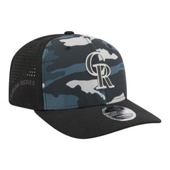 Colorado Rockies Tonal Camo 9SEVENTY Stretch-Snap Hat Black