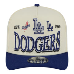 Los Angeles Dodgers Throwback Tri-Hit A-Frame 9FIFTY Adjustable Hat Cream