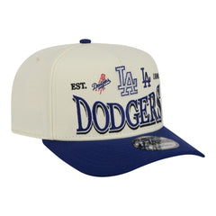 Los Angeles Dodgers Throwback Tri-Hit A-Frame 9FIFTY Adjustable Hat Cream