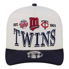 Minnesota Twins Throwback Tri-Hit A-Frame 9FIFTY Adjustable Hat Cream