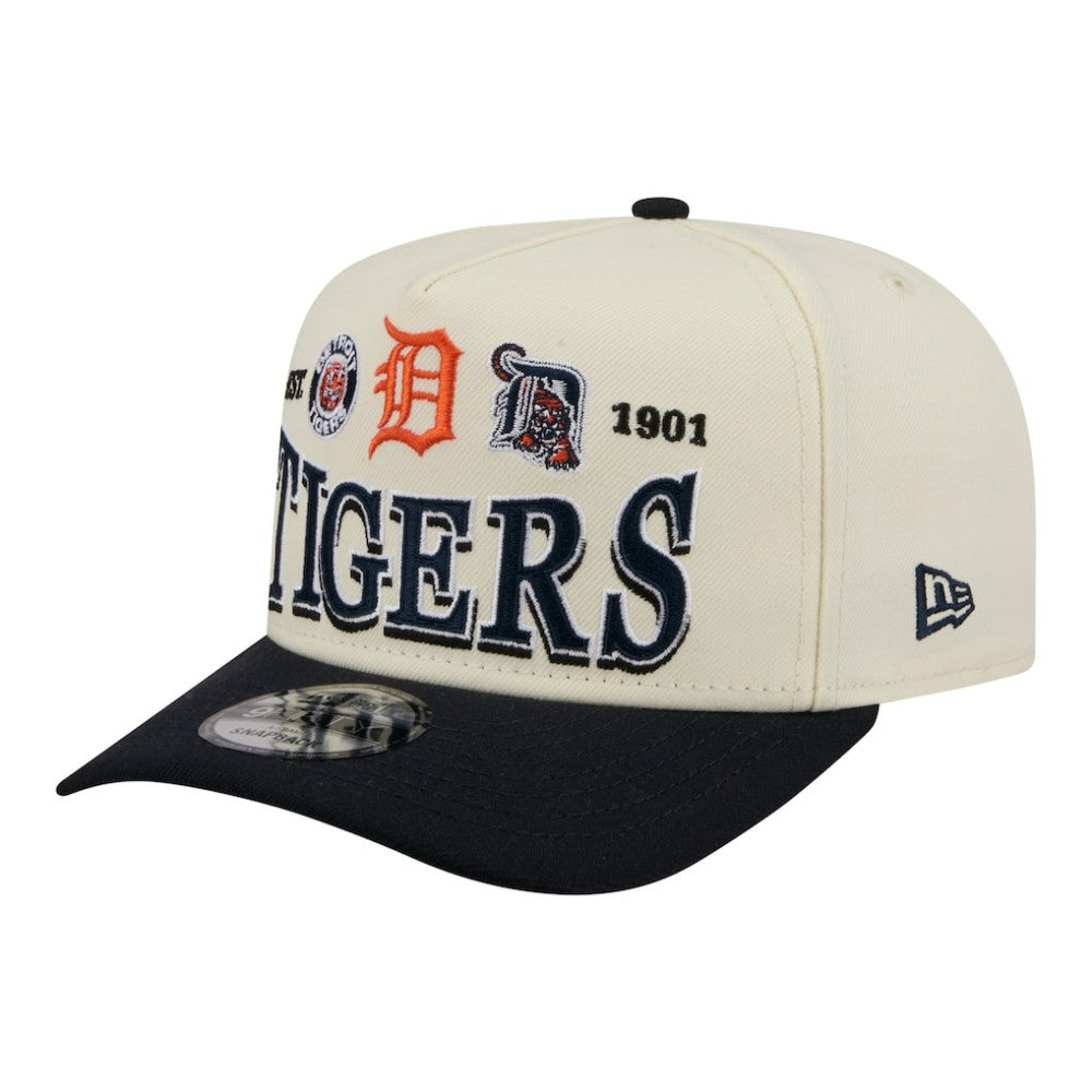 Detroit Tigers Throwback Tri-Hit A-Frame 9FIFTY Adjustable Hat Cream