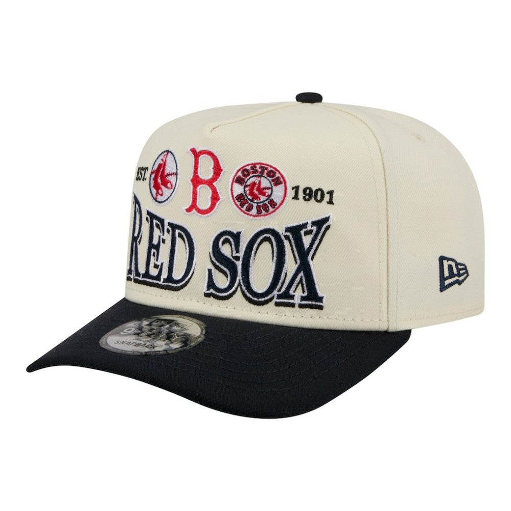 Boston Red Sox Throwback Tri-Hit A-Frame 9FIFTY Adjustable Hat Cream
