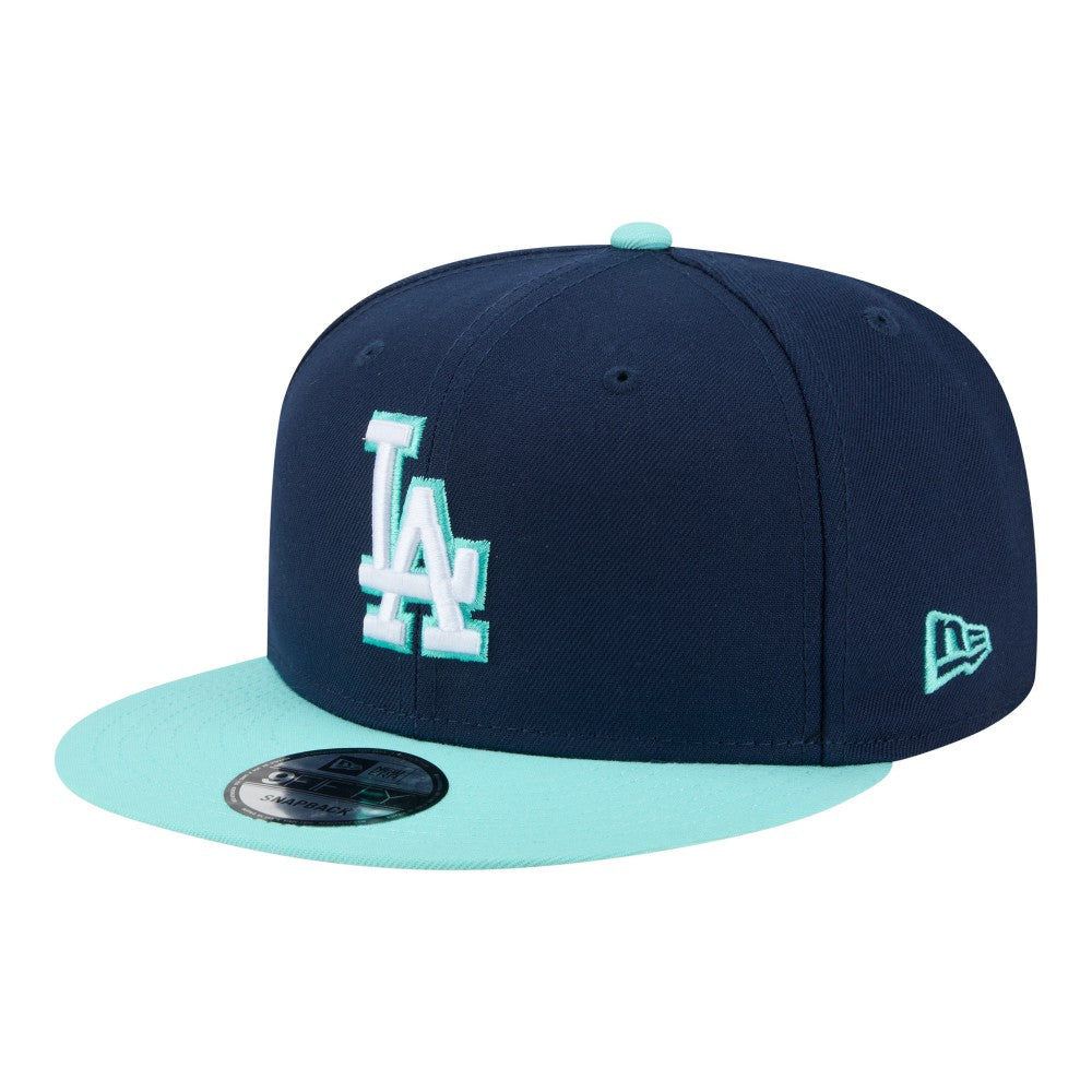 Los Angeles Dodgers 2-Tone Color Pack 9FIFTY Snapback Hat Navy/Turquoise