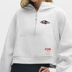 Baltimore Ravens lululemon Women's Scuba Oversized Half-Zip Hoodie - Heathered Core Ultra Light Grey online