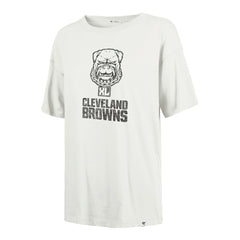 Cleveland Browns '47 Women's Dawg Pound XL Premier Sadie Oversized T-Shirt - Cream for sale