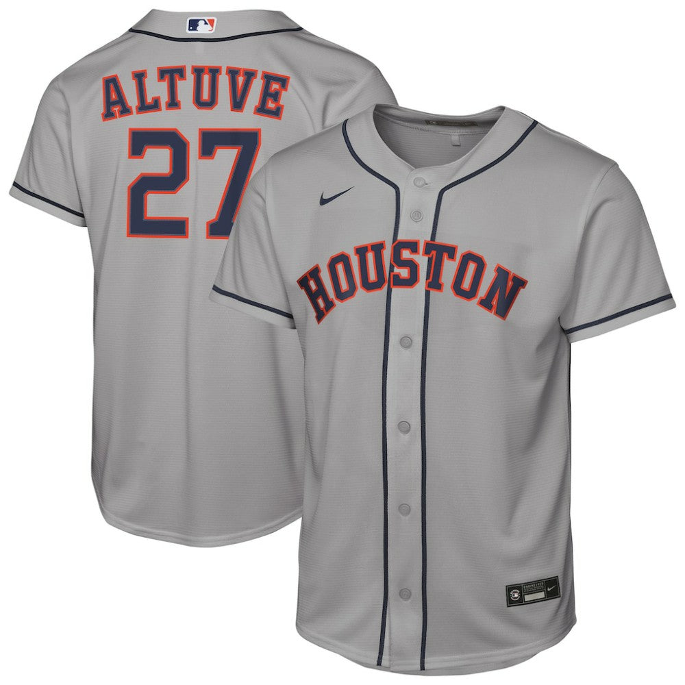Jose Altuve Houston Astros Youth Road Replica Jersey Gray