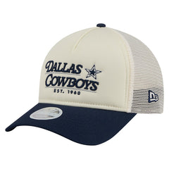 Dallas Cowboys New Era Women's Retro A-Frame 9FORTY Adjustable Hat - Cream/Navy outlet