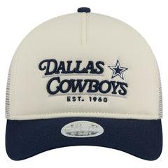 Dallas Cowboys New Era Women's Retro A-Frame 9FORTY Adjustable Hat - Cream/Navy outlet