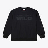 Minnesota Wild Mitchell & Ness Phantom Fleece Crew Neck Sweatshirt - Black Sweatshirts