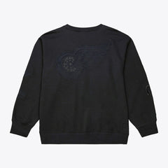Detroit Red Wings Mitchell & Ness Phantom Fleece Crew Neck Sweatshirt - Black Sweatshirts