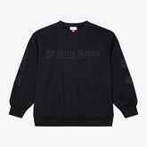 St. Louis Blues Mitchell & Ness Phantom Fleece Crew Neck Sweatshirt - Black Sweatshirts