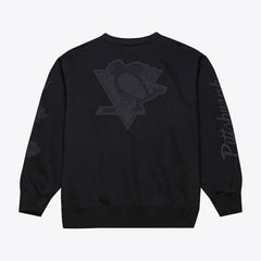 Pittsburgh Penguins Mitchell & Ness Phantom Fleece Crew Neck Sweatshirt - Black Sweatshirts