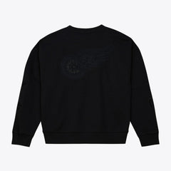 Detroit Red Wings Mitchell & Ness Unisex Phantom Fleece Crew Neck Sweatshirt - Black Sweatshirts