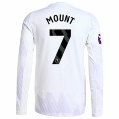 Mason Mount Manchester United 2025/26 Away Long Sleeve Player Jersey Discount - White