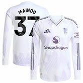 Kobbie Mainoo Manchester United 2025/26 Away Long Sleeve Player Jersey Discount - White