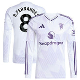 Bruno Fernandes Manchester United 2025/26 Away Replica Long Sleeve Player Jersey - White on sale