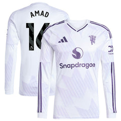 Amad Diallo Manchester United 2025/26 Away Replica Long Sleeve Player Jersey - White outlet