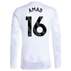 Amad Diallo Manchester United 2025/26 Away Replica Long Sleeve Player Jersey - White outlet