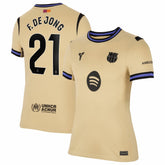 Frenkie de Jong Barcelona Women's 2025/26 Away Stadium Replica Jersey - Gold cheap