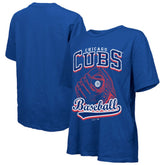 Chicago Cubs Majestic Threads Women's Oversized First Base T-Shirt Royal