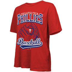 Philadelphia Phillies Majestic Threads Women's Oversized First Base T-Shirt Red